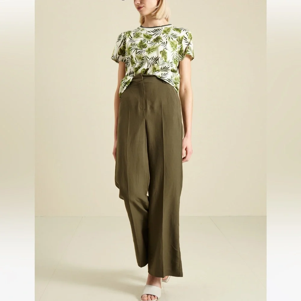 SOLD! MARELLA MAXMARA Intrend Label Printed Leaves T-shirt Size:M 165/88A New - Picture 3 of 9